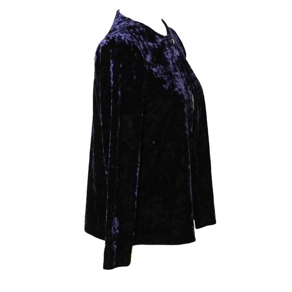 Vintage Crushed Velvet Cardigan Pants Set Navy Blue Womens Size PS by Clio - Picture 6 of 10